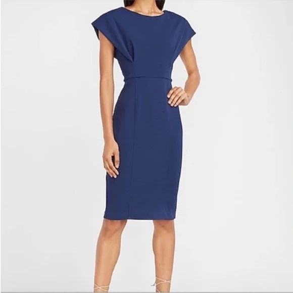 Express NWT Women’s Cap Sleeve V-Back Sheath Dress, never worn - Picture 1 of 5